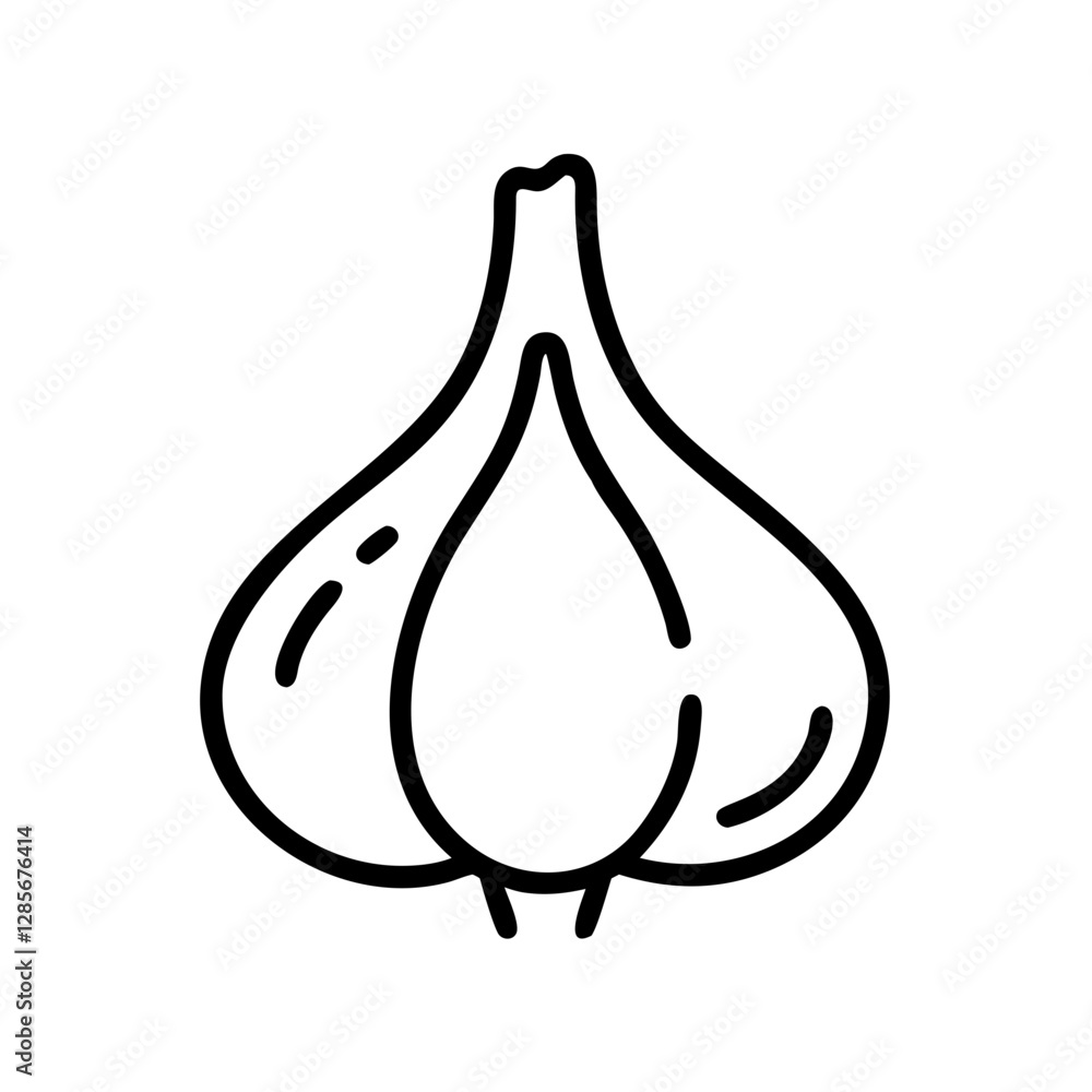 Garlic bulb illustration on white background Garlic bulb illustration on white background