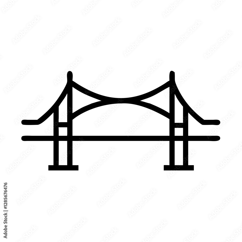 Obraz premium Outline of a bridge in minimalist style