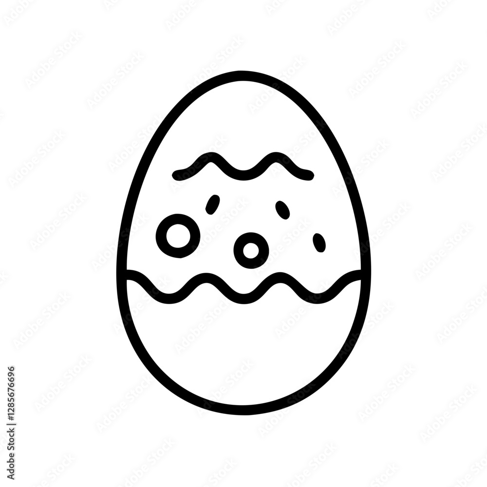 Decorative Easter egg with simple patterns Decorative Easter egg with simple patterns