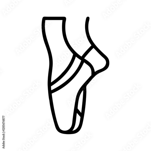 Ballet pointe shoe design on one foot