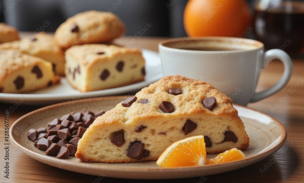 Delicious chocolate chip scone Delicious chocolate chip scone