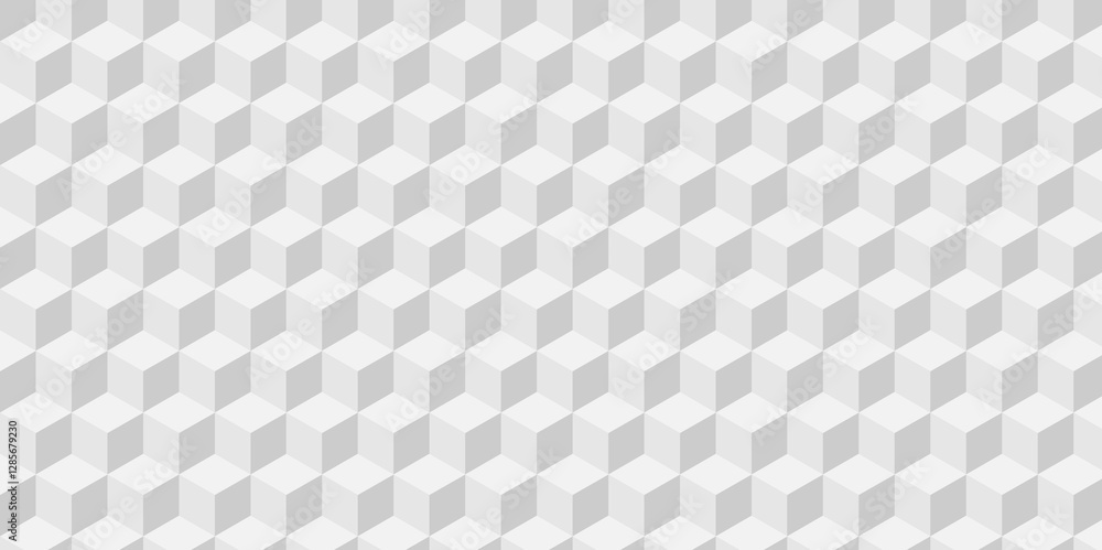 Fototapeta premium Abstract white and gray style minimal blank cubic. Geometric pattern illustration mosaic, square and triangle wallpaper. 