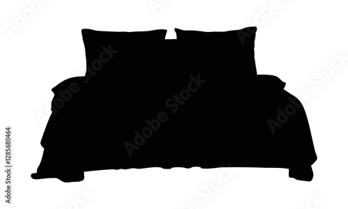 Minimalistic bedsheet silhouette isolated on a white background