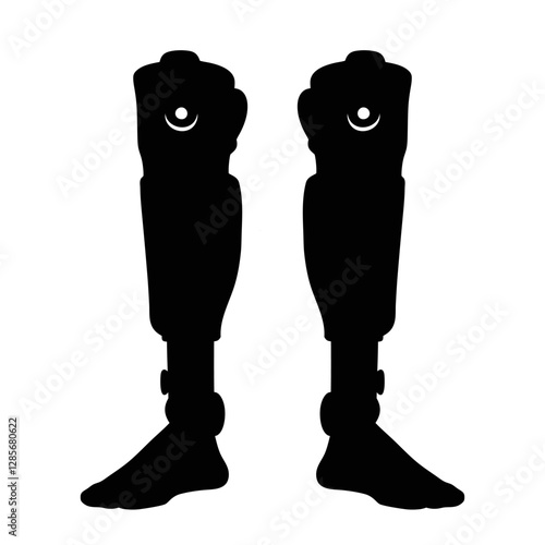 prosthetic limb vector silhouette illustration