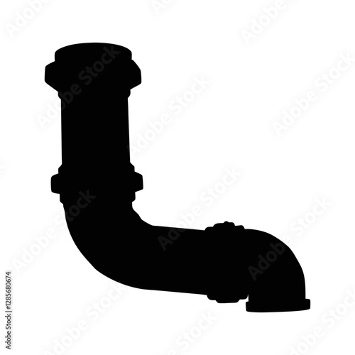 Radiator hose vector silhouette illustration