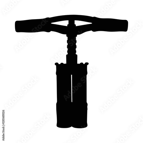 Soil sampler black and white silhouette isolated on white background