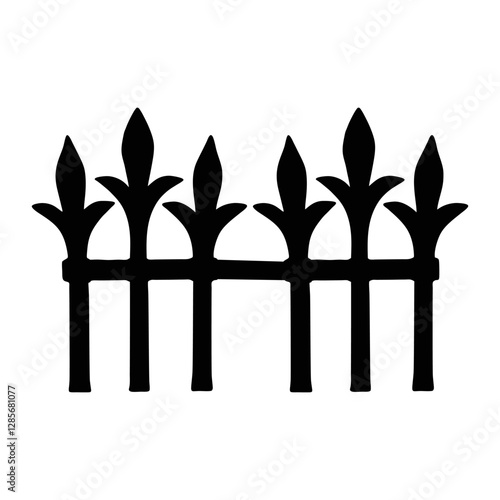 Tree guard black silhouette isolated on white background