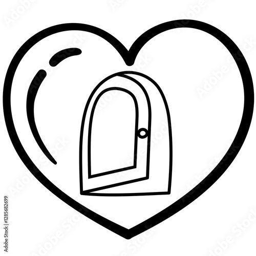 opening up or sharing heart and expressing feeling outline style