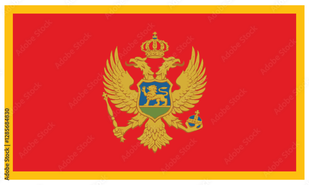 Montenegro country flag Vector illustration. Montenegro country flag Vector illustration.