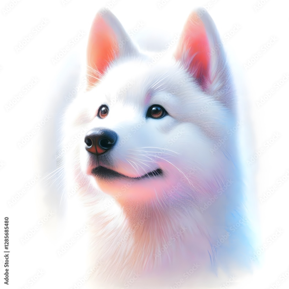 Obraz premium 진돗개, 파스텔화, jpeg (Korean Jindo Dog, pastel painting, jpeg)