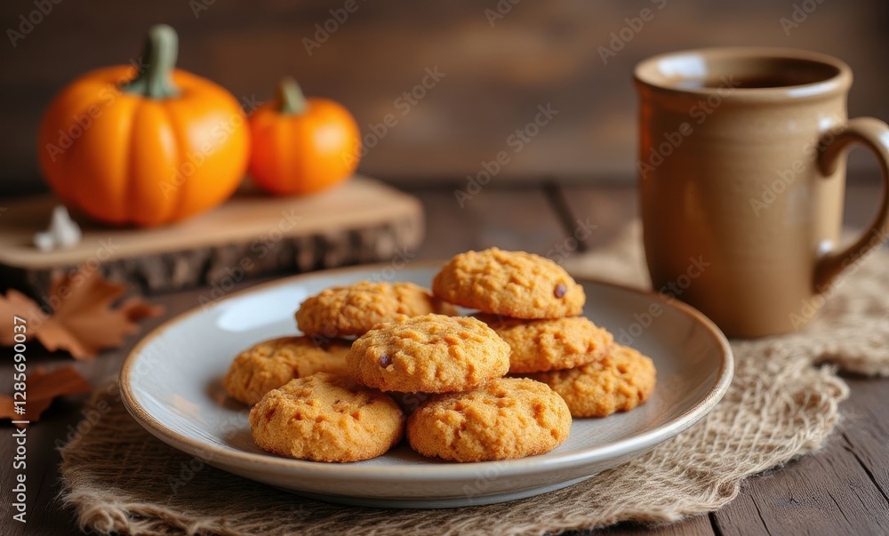Autumn treats with pumpkin cookies Autumn treats with pumpkin cookies
