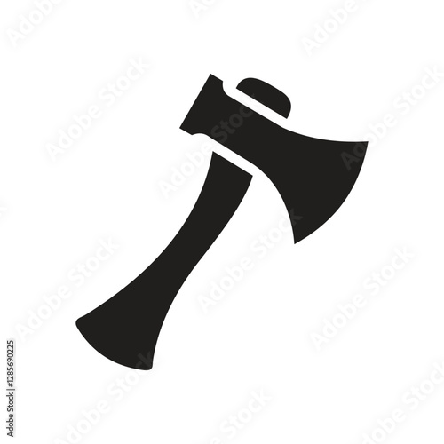 Simple Black Axe Silhouette and axe icon, axe, hatchet, ax, equipment, woodcutter