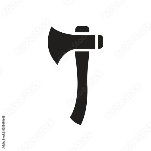 Simple Black Axe Silhouette and axe icon, axe, hatchet, ax, equipment, woodcutter