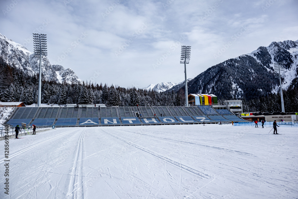 Eine Runde Langlaufen in der Südtirol-Arena von Antholz im wunderschönen Antholzer Tal - Südtirol - Italien