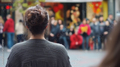 City Crowd - Woman Observing
