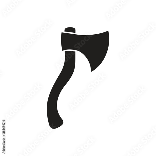 Simple Black Axe Silhouette and axe icon, axe, hatchet, ax, equipment, woodcutter