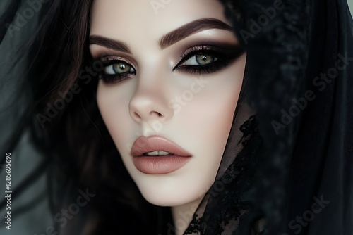 Wallpaper Mural Portrait of a woman in a black veil Torontodigital.ca