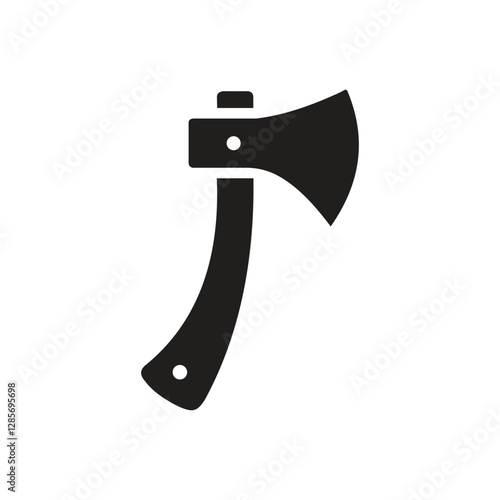 Simple Black Axe Silhouette and axe icon, axe, hatchet, ax, equipment, woodcutter