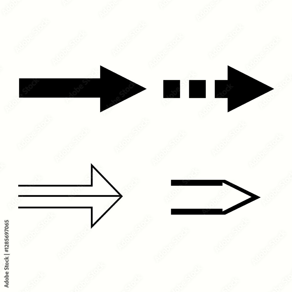 Arrows Bold black set icons. Arrow icon. Arrow vector collection. Black arrows isolated on white background. Collection different arrows sign Vector illustration. Arrows Bold black set icons. Arrow icon. Arrow vector collection. Black arrows isolated on white background. Collection different arrows sign Vector illustration.