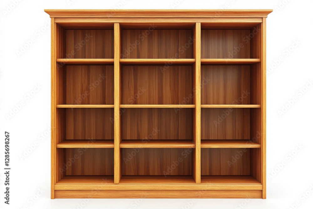 Wooden Wardrobe with Shelves – Isolated on White Wooden Wardrobe with Shelves – Isolated on White