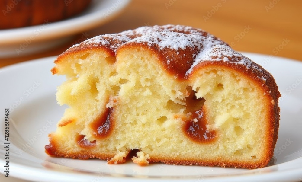 Delicious slice of cake with jam Delicious slice of cake with jam