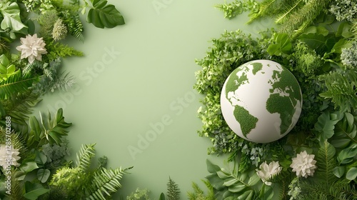 Wallpaper Mural Sustainable green globe surrounded by lush trees and foliage representing the concept of environmental conservation and a healthy renewable planet  Copy space included for messaging or text overlay Torontodigital.ca
