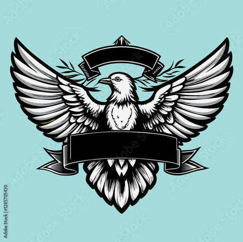 un logo con un uccello con le ali aperte 01