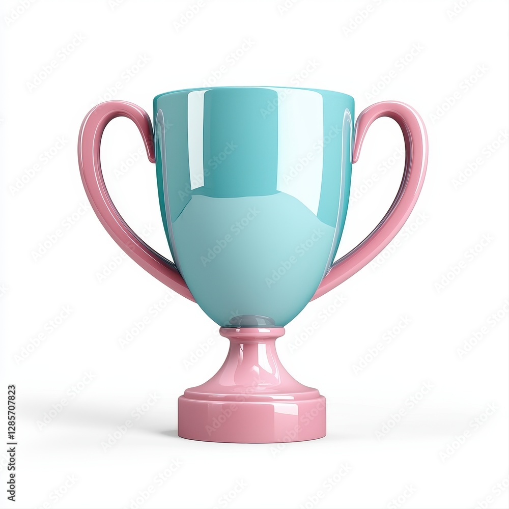 Bright and attractive pink and blue trophy representing achievement and recognition in various competitions and awards Bright and attractive pink and blue trophy representing achievement and recognition in various competitions and awards