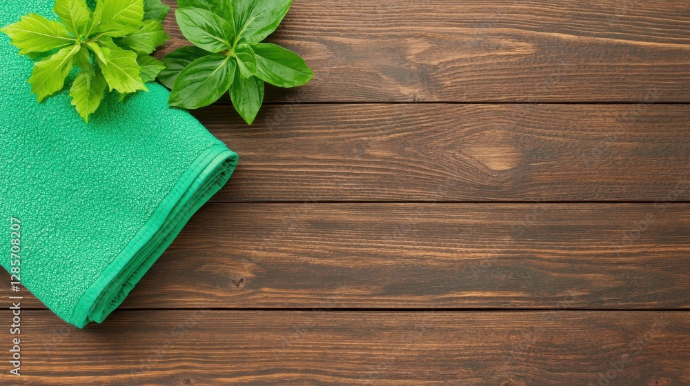 Freshly Picked Aromatic Herbs on Rustic Wooden Table Freshly Picked Aromatic Herbs on Rustic Wooden Table