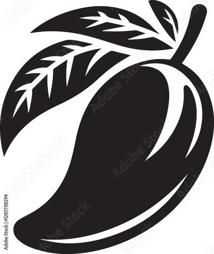 A black Mango vector, mango silhouette vector