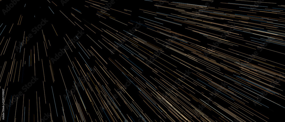 Obraz premium A black and gold image of a starry sky with many points of light