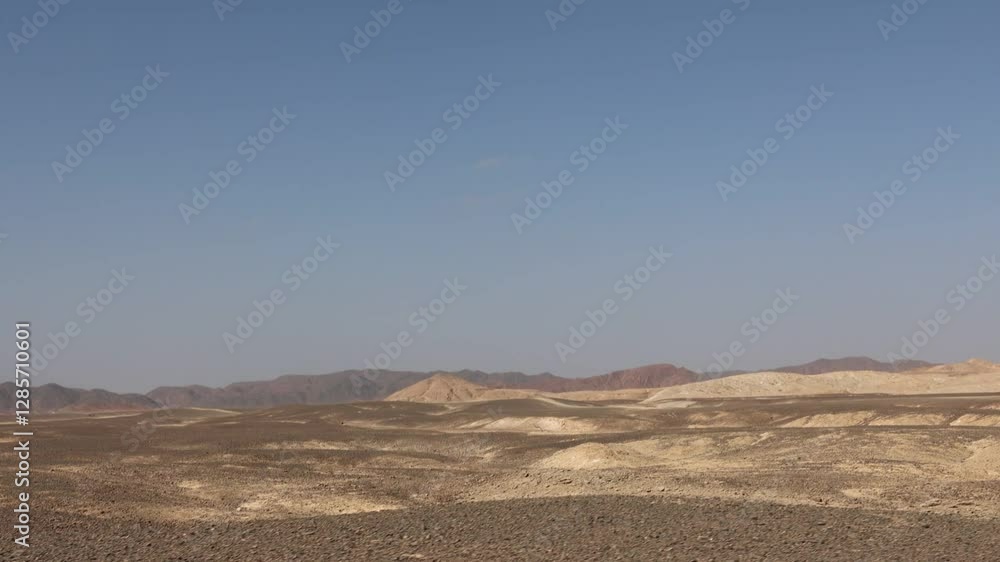 Panning eastern egyptian desert landscape near marsa alam Panning eastern egyptian desert landscape near marsa alam