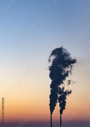 smoking chimneys against the blue sky 6