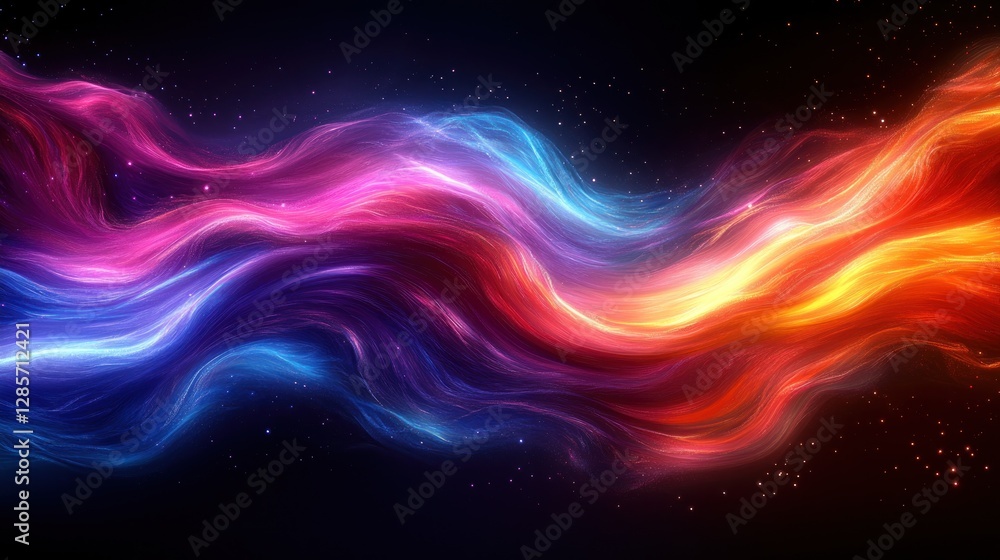 Colorful abstract energy waves in dark space Colorful abstract energy waves in dark space