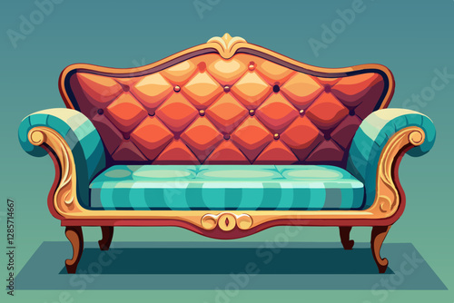 vector of  Stylish single sofa