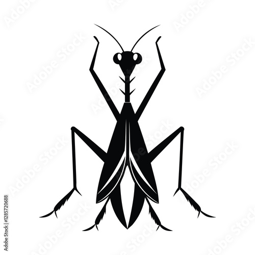 praying mantis insects icon of silhouette vector illustration