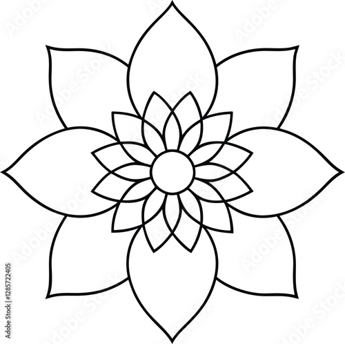 Circular pattern in the form of a mandala. Henna tatoo mandala. Mehndi style. Decorative pattern in oriental style. Coloring book page.