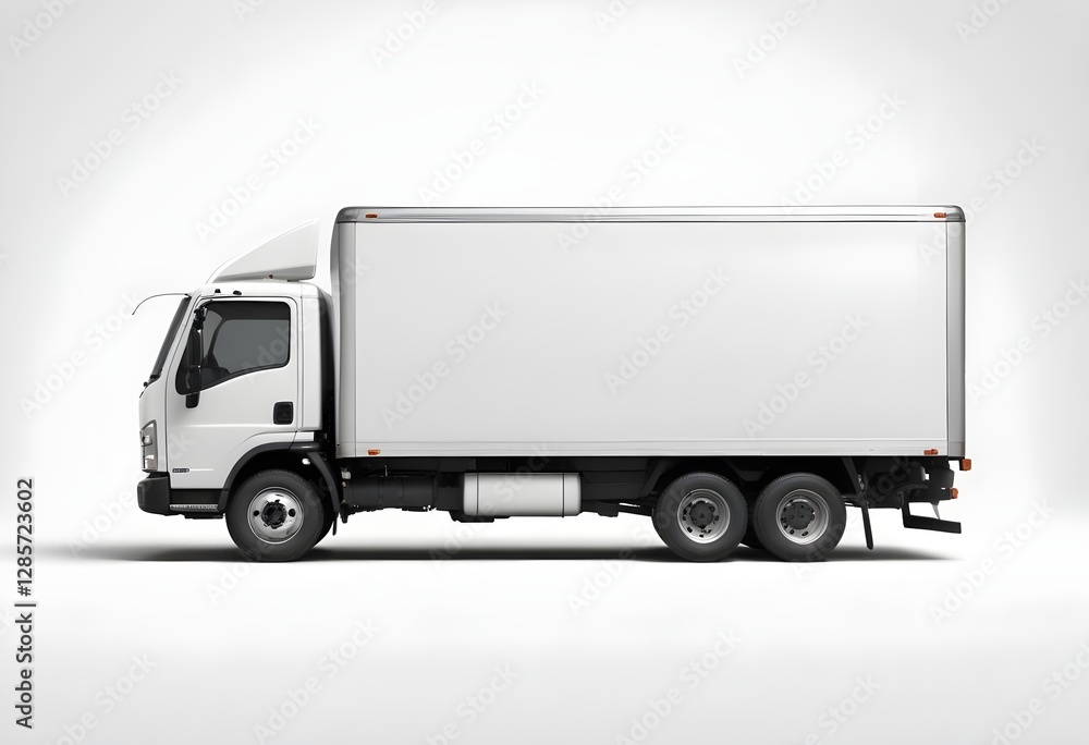 A delivery truck with a blank cargo area A delivery truck with a blank cargo area