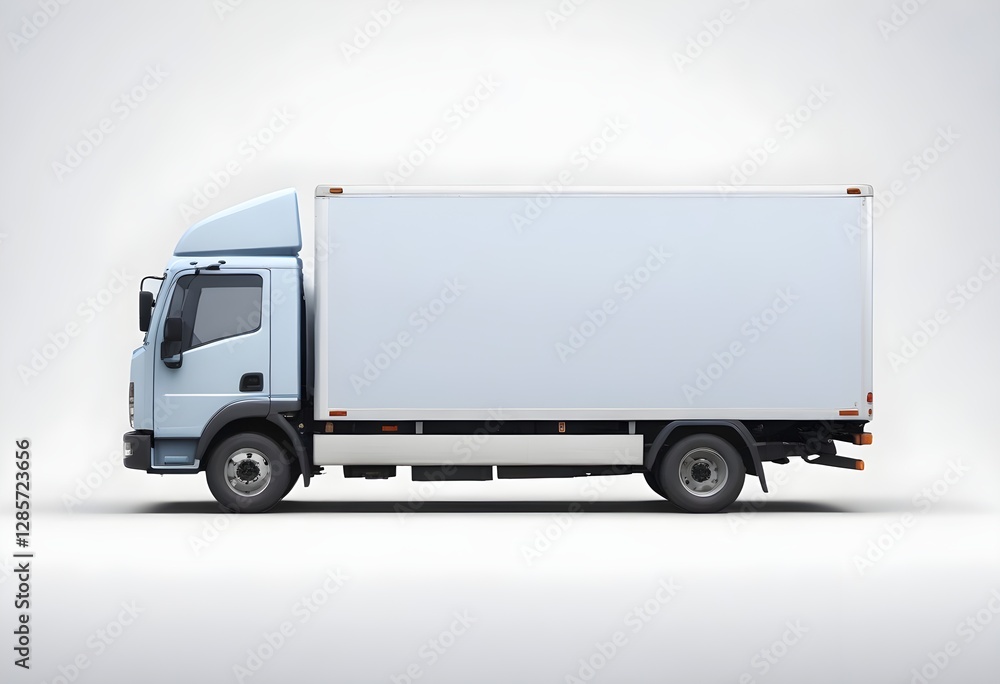 A delivery truck with a blank cargo area A delivery truck with a blank cargo area