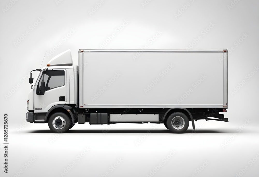 A delivery truck with a blank cargo area A delivery truck with a blank cargo area