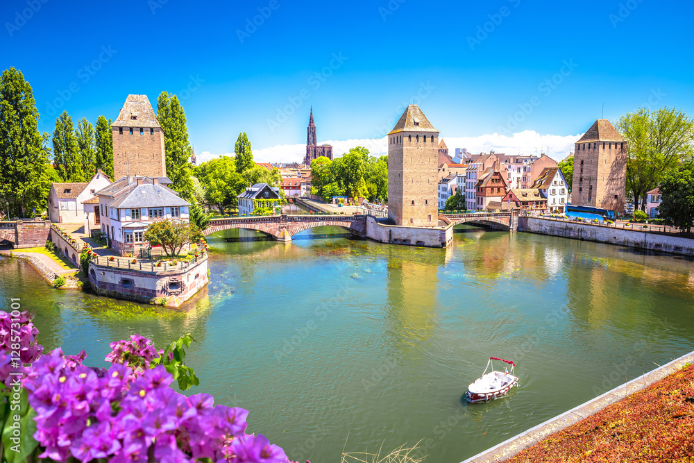 Strasbourg Barrage Vauban scenic towers and river architecture view
