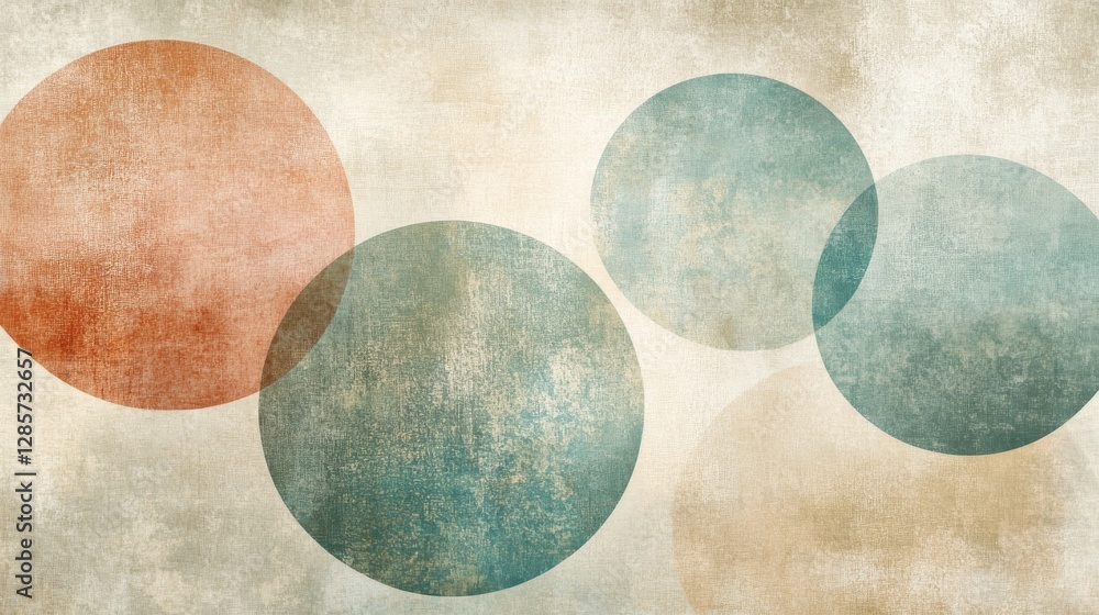 Overlapping Circles Of Varying Colors On A Beige Textured Surface Overlapping Circles Of Varying Colors On A Beige Textured Surface