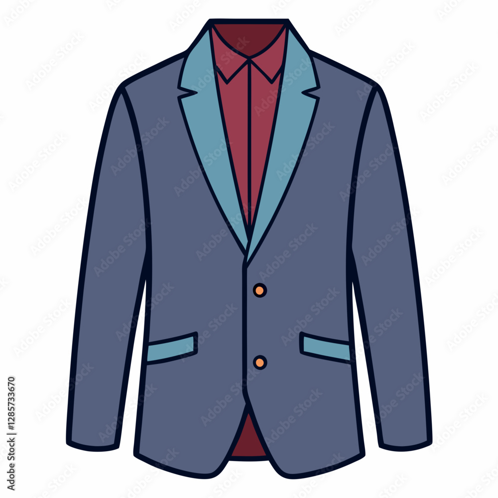 Minimal Blazer Vector Illustration on White Background Minimal Blazer Vector Illustration on White Background