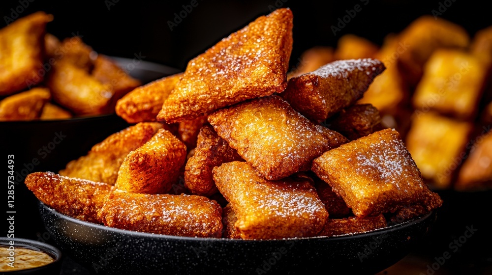 Fried dough snack delight golden nigerian chin chin recipe kitchen food photography warm bright atmosphere Fried dough snack delight golden nigerian chin chin recipe kitchen food photography warm bright atmosphere