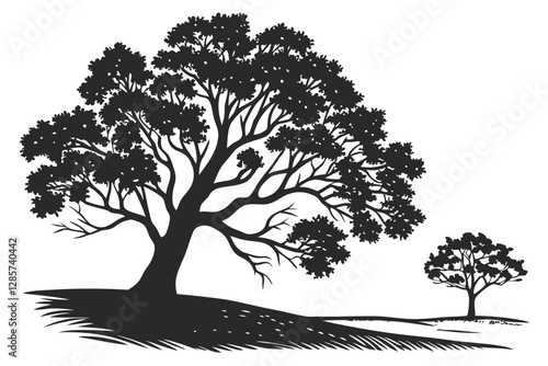 Chestnut tree silhouette vector illustration