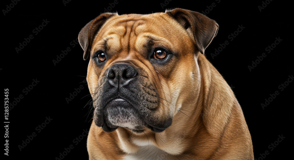 Majestic Olde English Bulldogge Portrait Brown Dog Studio Shot Canine Pet Majestic Olde English Bulldogge Portrait Brown Dog Studio Shot Canine Pet