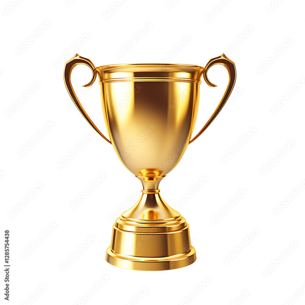 Shiny Gold Trophy Cup Isolated on white and transparent background Shiny Gold Trophy Cup Isolated on white and transparent background