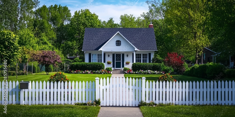 A picturesque scene of countryside living with a cozy atmosphere. A picturesque scene of countryside living with a cozy atmosphere.