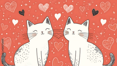 Cute Cats in Valentine's Day Theme