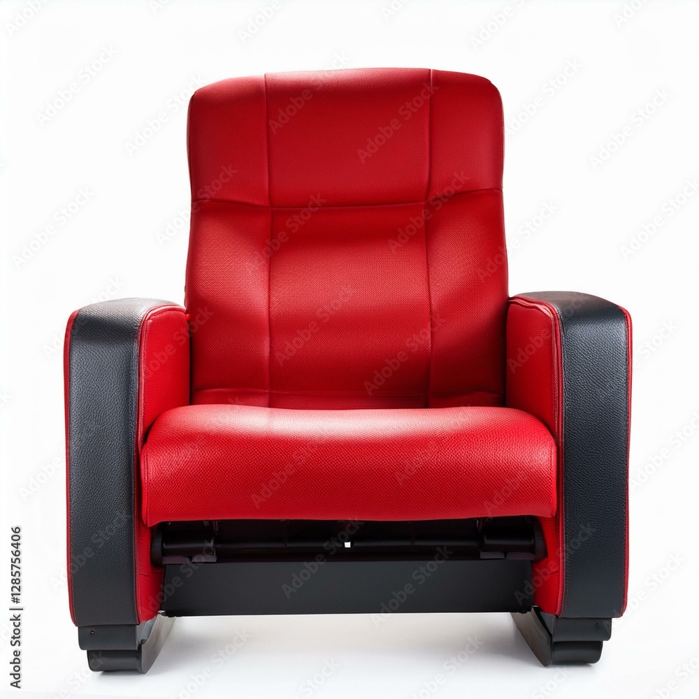 Red cinema chair on white background Red cinema chair on white background